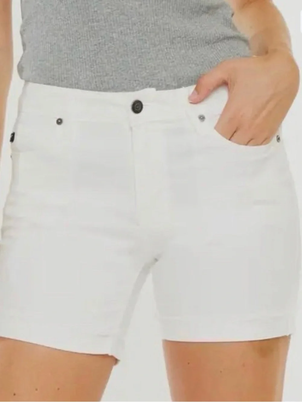 KanCan White Wash Shorts